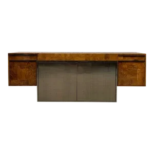 1970s Modernist Patchwork Burl Credenza by Paul Evans for Directional
