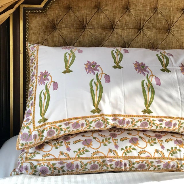 Florence-Gina Lilac & Green Reversible Pillow Case For Sale - Image 4 of 7