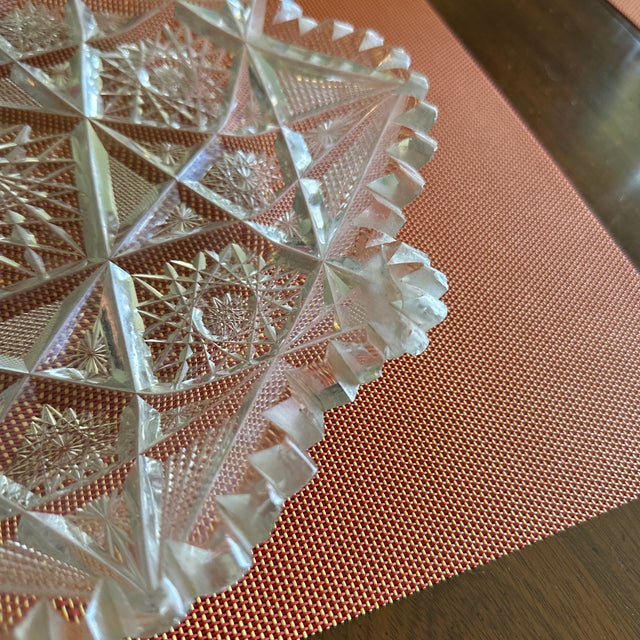 American Early 20th Century American Brilliant Period Lead Crystal Cut Glass Bowl For Sale - Image 3 of 11