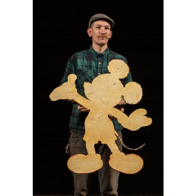 Mickey Mouse and Donald Duck Painted Plywood Wall Figures For Sale - Image 4 of 11