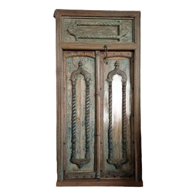 Antique Doors Mid Century Teak Exterior Door With Frame 94.5x45.5 For Sale