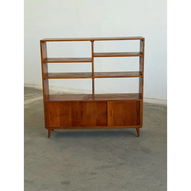 1960s 1960s Aged Pine Compact Shelving For Sale - Image 5 of 18