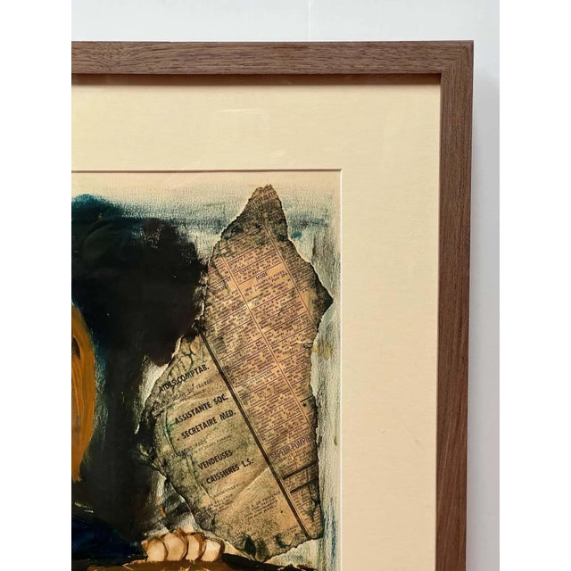 Paper Collage and Watercolor of a Newsboy by Roger Etienne For Sale - Image 7 of 8