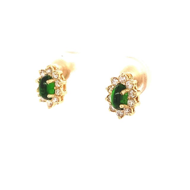 Natural Tourmaline Diamond Earrings 14k Gold 0.85 TCW Certified For Sale - Image 11 of 11