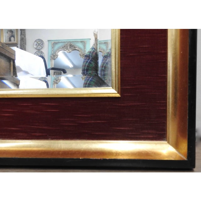 Labarge LaBarge Mirrors of Michigan Red Velvet With Gold Gilded Birds Mirror For Sale - Image 4 of 10