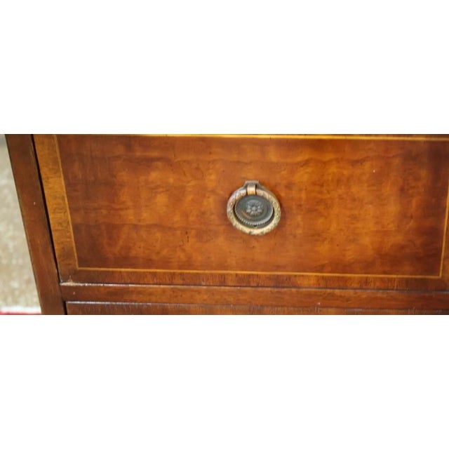 Mid 20th Century Grosfeld House Flame Mahogany Inlaid China Cabinet Bookcase Breakfront For Sale - Image 16 of 18