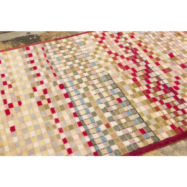 Rug & Kilim Vintage Turkish Wool Runner With Mosaic Design by Rug & Kilim, 1950-1959 For Sale - Image 4 of 9