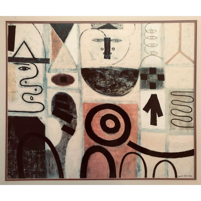 Mid century art piece titled ‘The Seer’, after Adolf Gottlieb Professionally framed print with double matting. Not...
