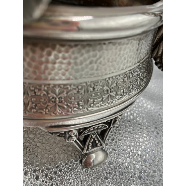 Late 19th C Silverplate Brides Basket With Ruffled Edge Confetti Bowl For Sale - Image 6 of 12