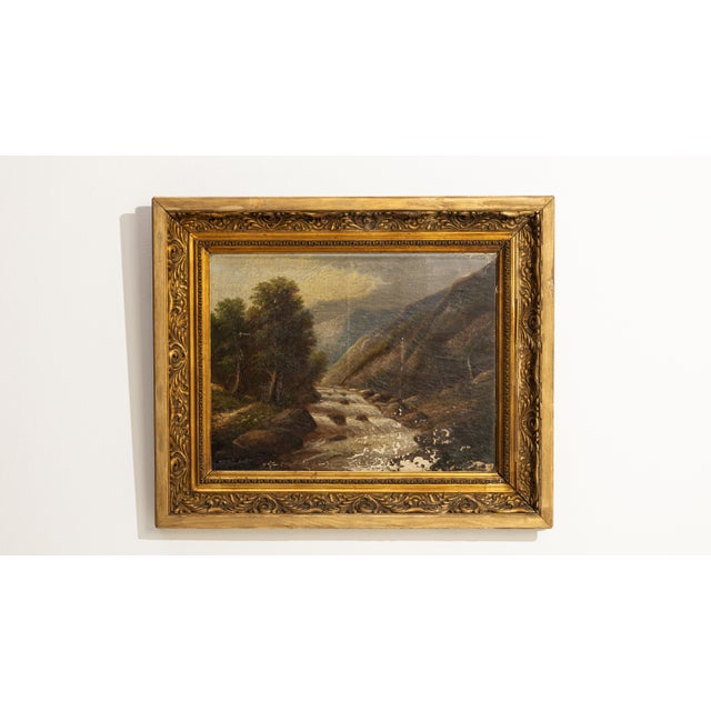 19th Century France Green Canvas Painting For Sale - Image 11 of 15