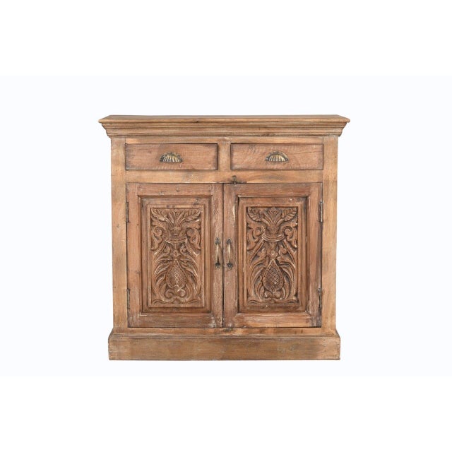 Farmhouse Cabinet/Buffet Constructed From Antique Indian Carved Door Panels and Reclaimed Wood For Sale - Image 3 of 5