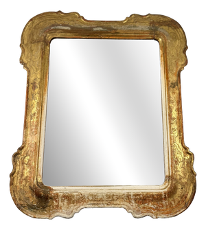 Antique Gilded Carved Wood Wall Mirror, 19th Century
