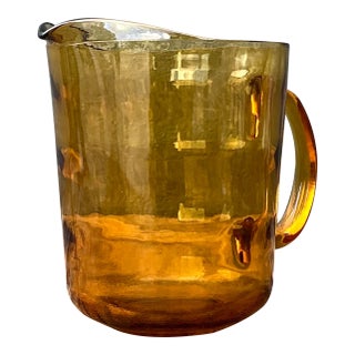 Vintage Amber Glass Pitcher For Sale
