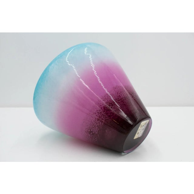 Glass Vilniaus Stiklo Studija (Vss) Lithuania Art Glass Vase 'Kiarra' For Sale - Image 7 of 13