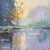 Original Oil Landscape, Fall Colors by the Lake For Sale