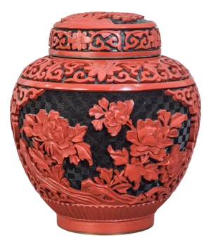 Carved and Lacquered Chinese Ginger Jar