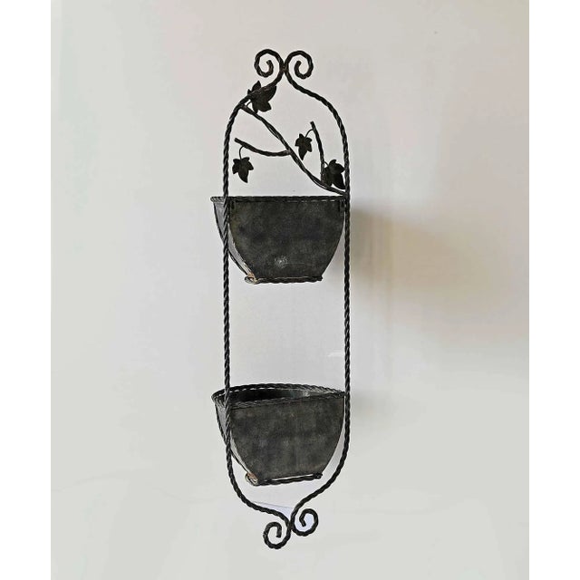 Mid 20th Century Italian Copper and Iron Wall Pockets a Pair For Sale - Image 5 of 6