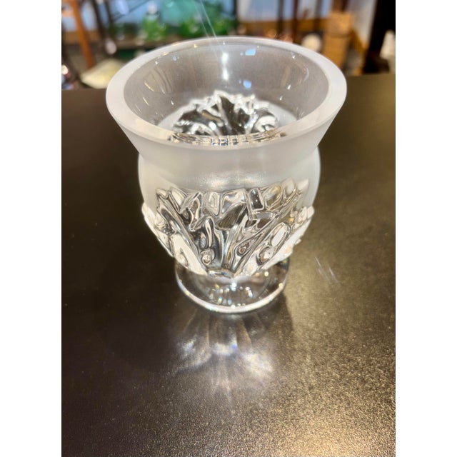 1950s Lalique “Saint-Cloud” Crystal Vase For Sale - Image 10 of 10