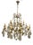 Large Florentine Tole Chandelier with Murano Glass Flowers, Italy, 1950s For Sale
