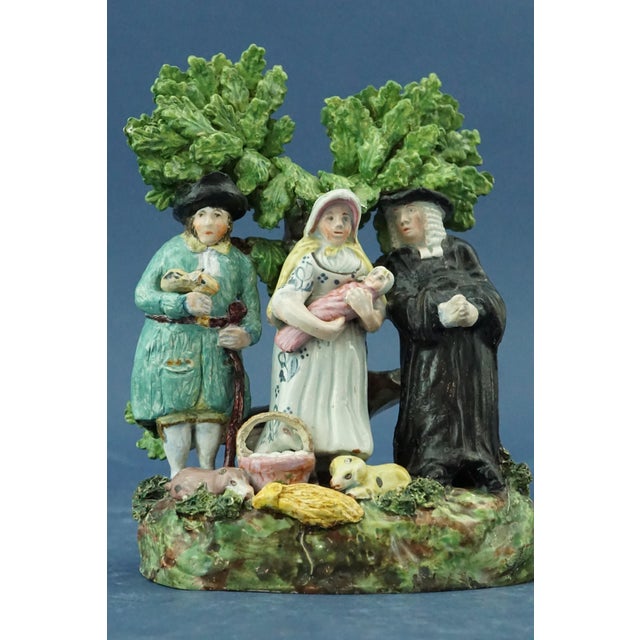 19th Century English Staffordshire Ceramic Sculpture of Peasant Family with Child attributable to John Dale, 1800s For Sale - Image 10 of 18