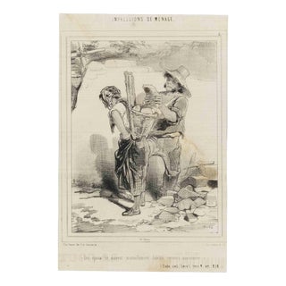 Paul Gavarni, Impressions of Ménage, Plate 5, Mid-19th Century, Lithograph For Sale