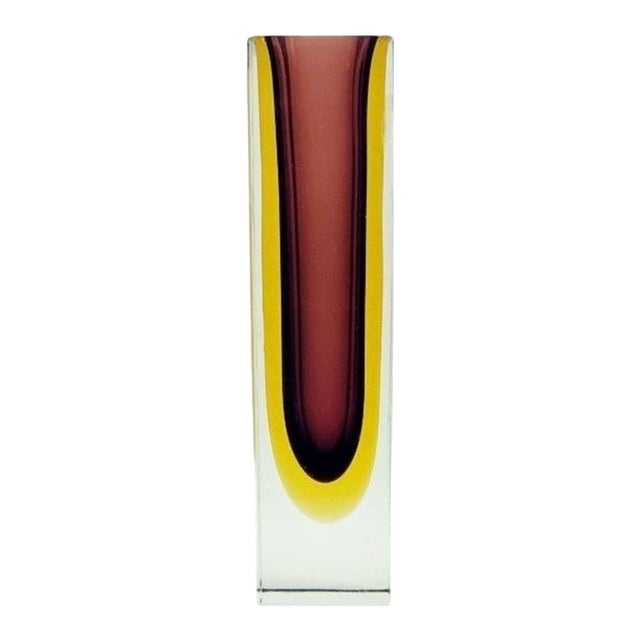 XL Mid-Century Modern Sommerso Murano Glass Vase by Flavio Poli for Alessandro Mandruzzato, Italy, 1970s For Sale