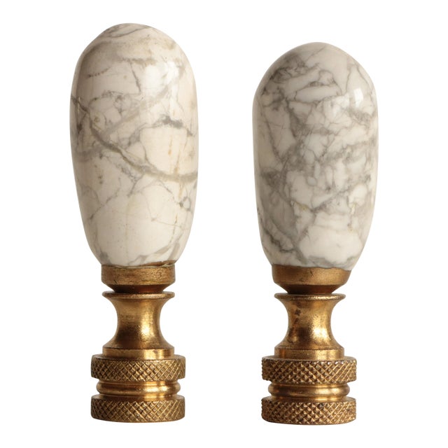 White Marble Lamp Finials, A Pair Chairish