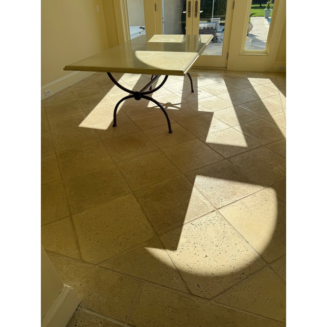 Vintage wrought iron dining table base.