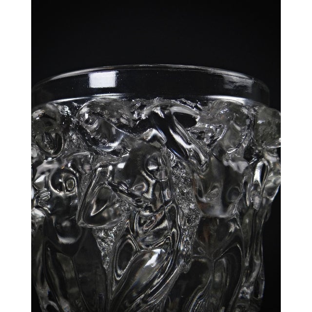 René Lalique Mid-Century Clear Crystal Bacchantes Vase attributed to René Lalique for Lalique, 1950s For Sale - Image 4 of 18
