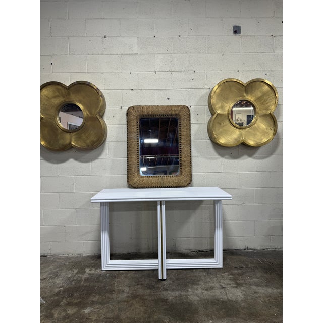 Drawing/Sketching Materials Coastal Modern History Home Pencil Reed Console Table For Sale - Image 7 of 10