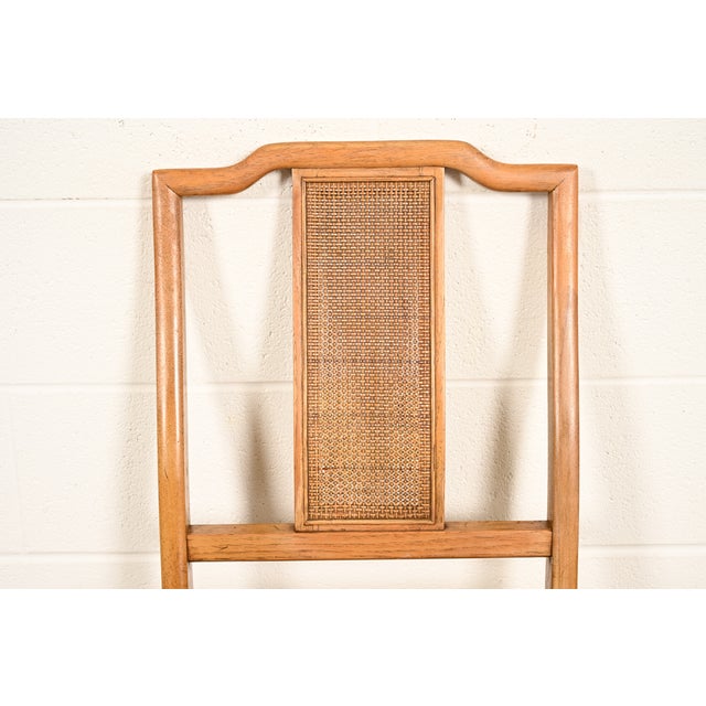 Henredon Style Mid-Century Hollywood Regency Carved Walnut and Cane Dining Chairs, Set of Six For Sale In South Bend - Image 6 of 15