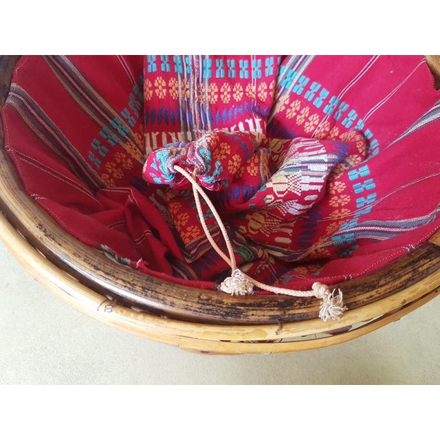 Wood Mid-Century Italian Work Knitting Basket in Rattan and Rush, 1960s For Sale - Image 7 of 10