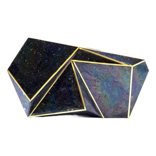 Azura Asymmetric Minaudiere in Violet Shell Inlay For Sale