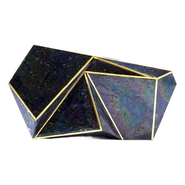 Azura Asymmetric Minaudiere in Violet Shell Inlay For Sale