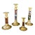 1990s Collection of Brass and Cloisonne Coordinating Candlesticks - Set of 4 For Sale