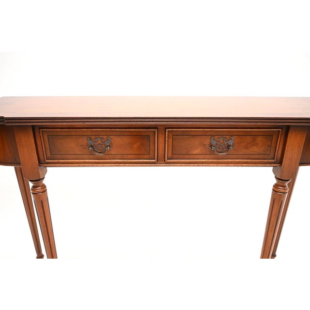Brown Vintage Regency Style Console Table in Yew Wood, 1950 For Sale - Image 8 of 10