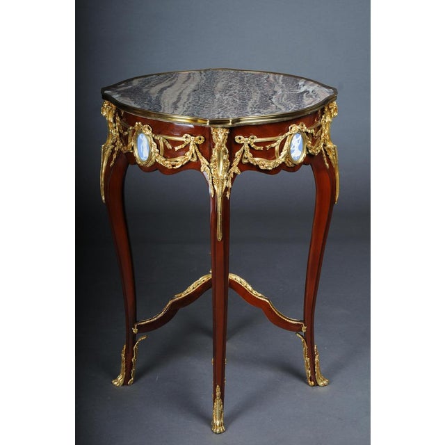 Louis XV Side Table in Bronze, Marble & Beech For Sale - Image 11 of 14