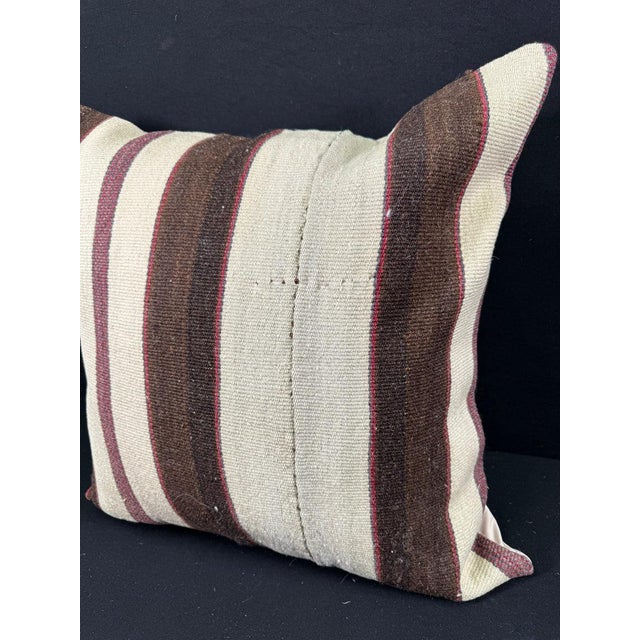 Turkish Hemp Pillow Cushion Natural Beige Brown Pillow Cushion Cover 24"x24" For Sale - Image 4 of 4