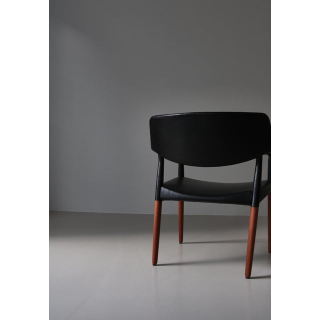 Set of Danish Modern Armchairs in Teakwood & Leather attributed to Larsen & Bender Madsen, 1950s For Sale - Image 18 of 18