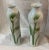 Maitland Smith Set of 2 Porcelain Vases Hand Painted. Vintage Showroom Samples