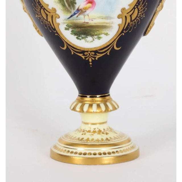 Antique Coalport Vases in Cobalt Blue by A. Perry, 1890s, Set of 2 For Sale - Image 6 of 18