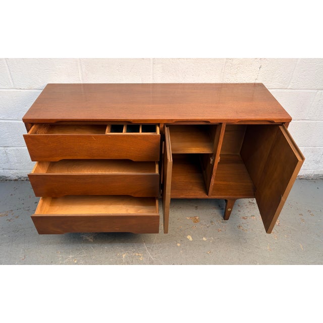 Vintage Walnut Credenza by Stanley Furniture For Sale - Image 11 of 16