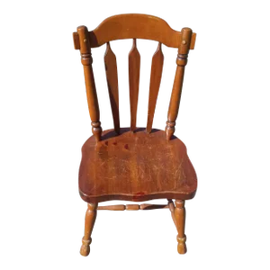 1960s Rustic Vintage Wooden Spindle-Back Chair