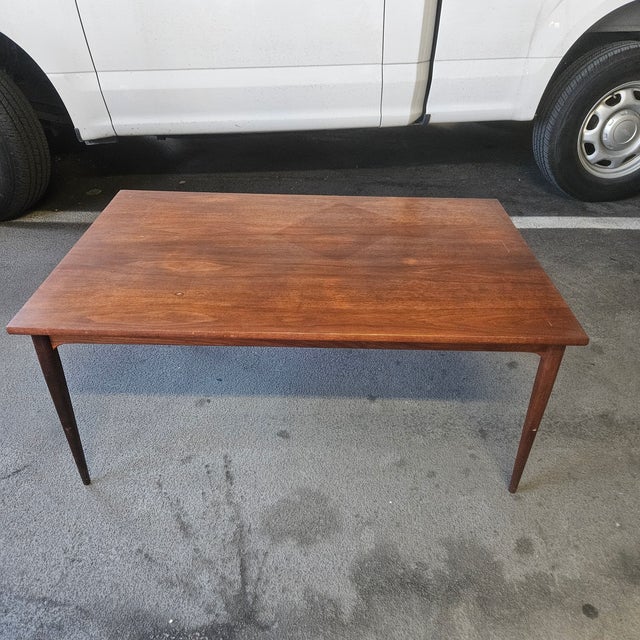 Mid Century Danish Modern Teak Coffee Table unmarked of great design showing wear commensurate w age without overt damage