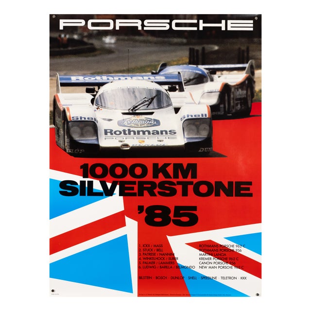 1000km Silverstone 1985 Original Motorsport Poster by Gruppe C For Sale