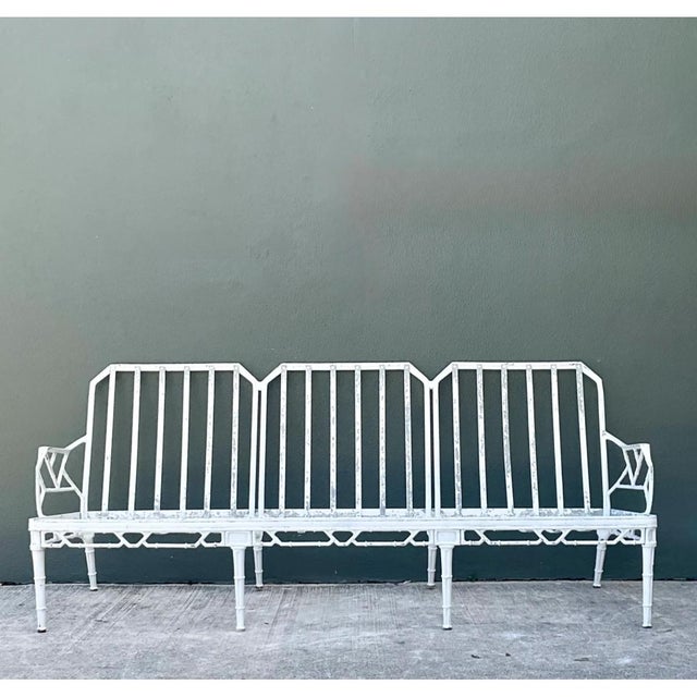 Retro Brown Jordan Metal “Calcutta” Outdoor Sofa For Sale - Image 9 of 12