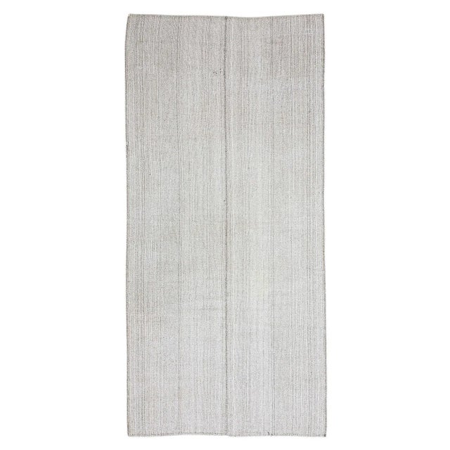 Textile Vintage Gray Modern Turkish Kilim Rug For Sale - Image 7 of 7