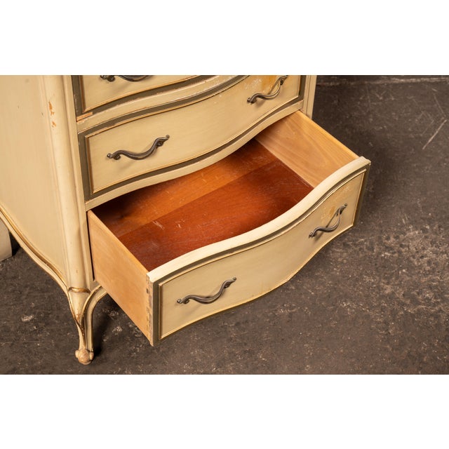 Cream Vintage "Touraine" French Provincial Bachelors Chest of Drawers by Drexel For Sale - Image 8 of 9
