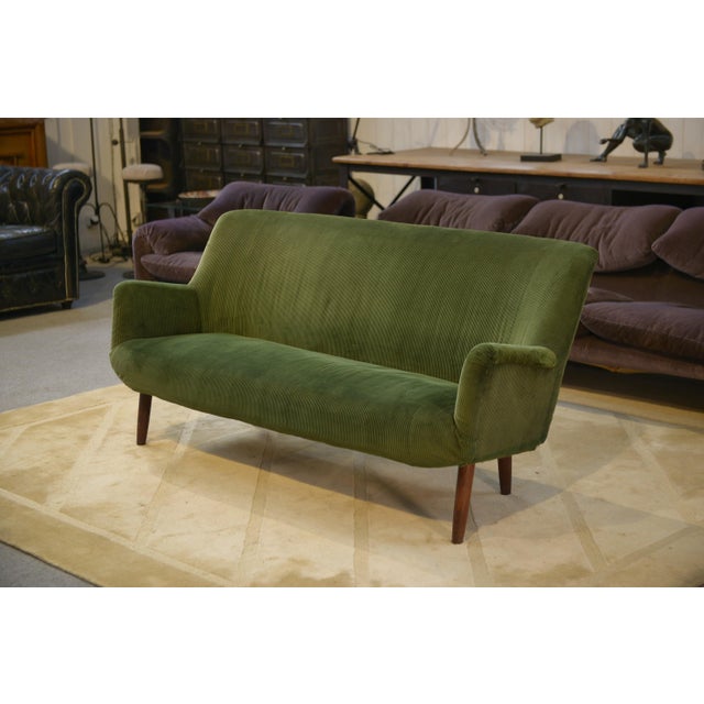 Vintage Green Velvet Sofa, 1960s For Sale - Image 13 of 15