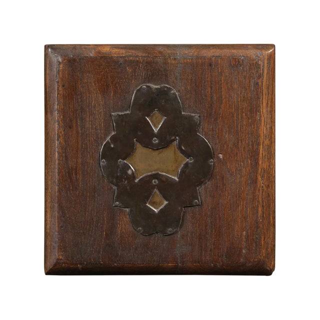 Wood Vintage Square Wooden Keepsake Box For Sale - Image 7 of 12
